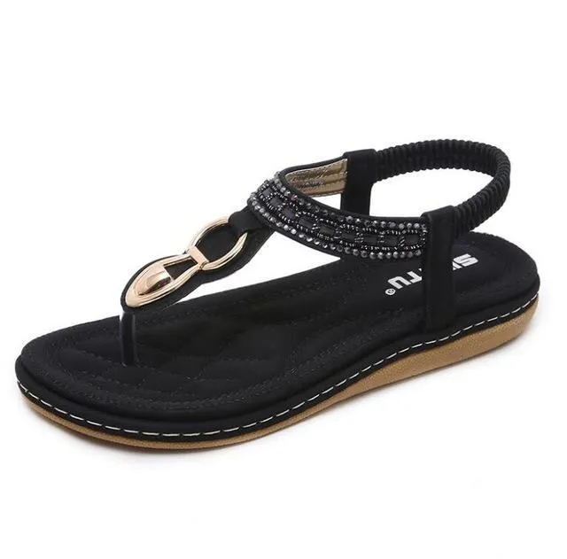 Women Bohemia Ethnic Flip Flops Soft Flat Sandals