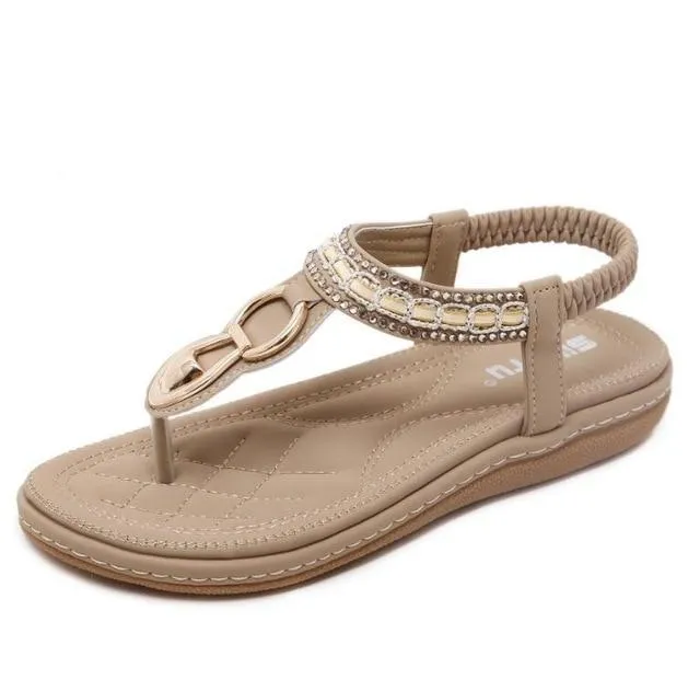 Women Bohemia Ethnic Flip Flops Soft Flat Sandals