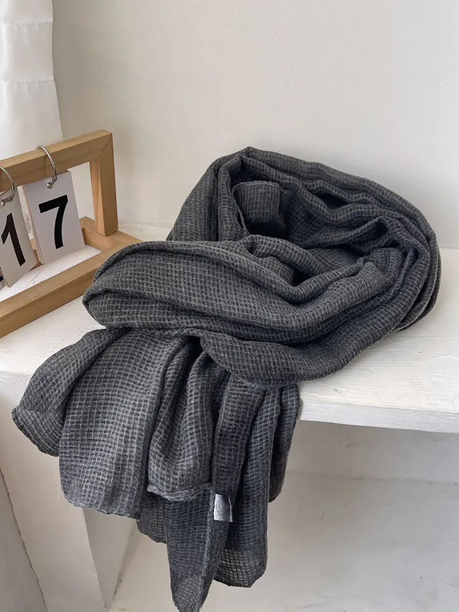 Women Spring Casual Plaid Shawl Scarf