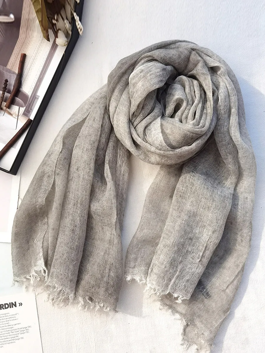 Women Spring Pure Color Raw-edge Shawl Scarf