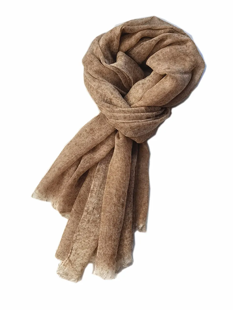 Women Spring Pure Color Raw-edge Shawl Scarf