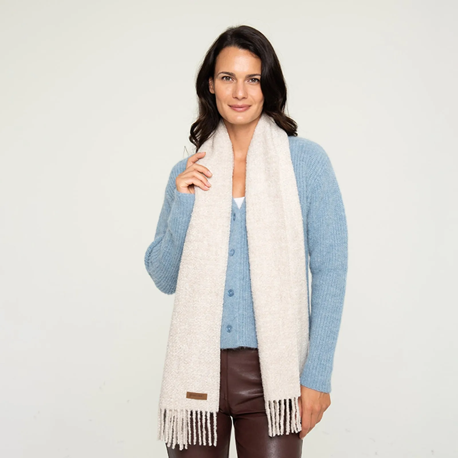 Women's Alpaca & Silk Boucle Scarf