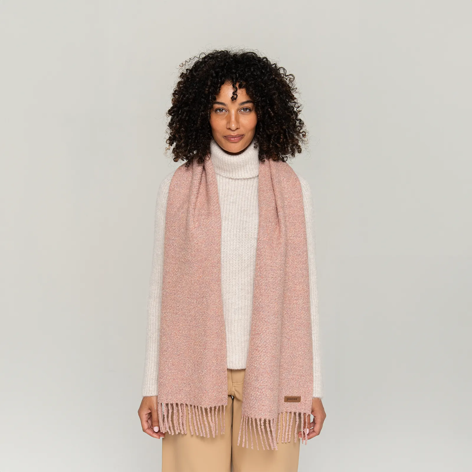 Women's Alpaca & Silk Boucle Scarf