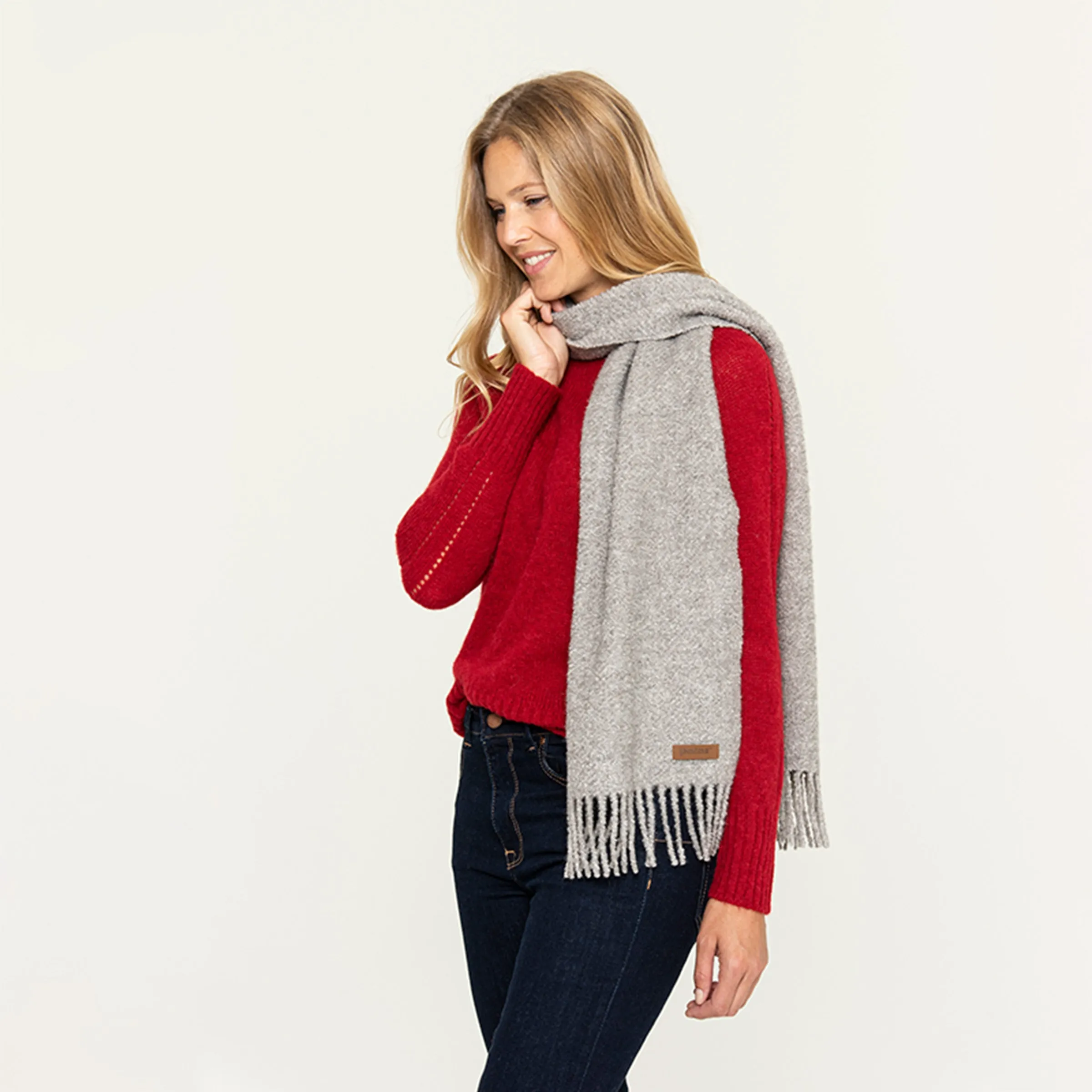 Women's Alpaca & Silk Boucle Scarf