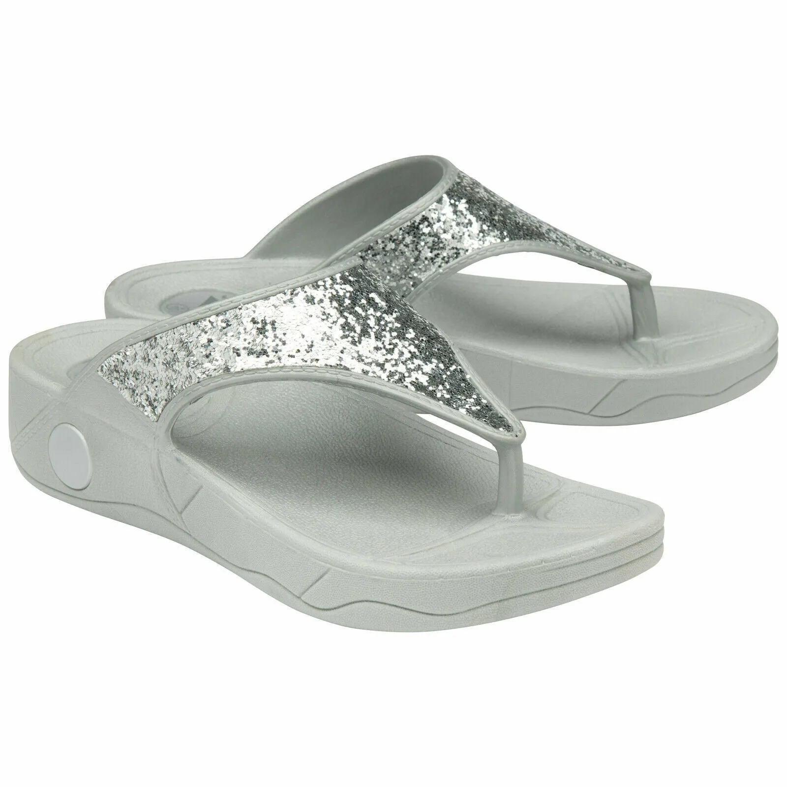 WOMENS FLIP FLOPS LOW WEDGE SLIPPERS DUNLOP LADIES SANDAL SUMMER COMFORT SHOES  (Dunlop & More!)