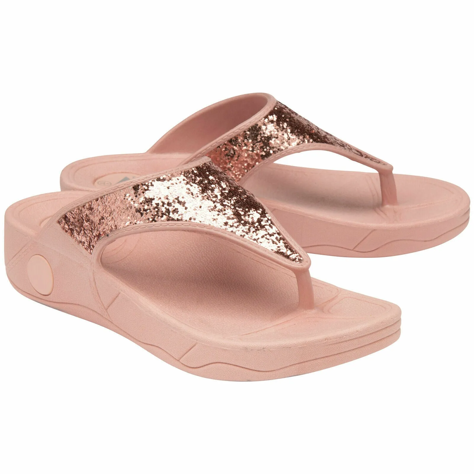 WOMENS FLIP FLOPS LOW WEDGE SLIPPERS DUNLOP LADIES SANDAL SUMMER COMFORT SHOES  (Dunlop & More!)