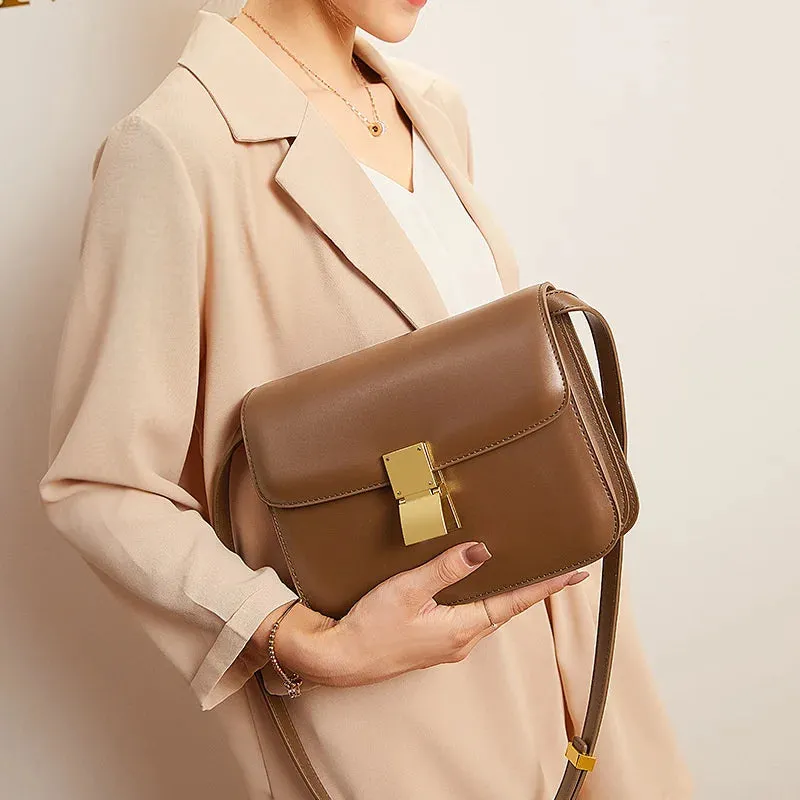 Women’s Genuine Leather Shoulder Bag Trend Brand Small Square Bags Luxury Designer Handbag Fashion Messenger BagsTofu Bags