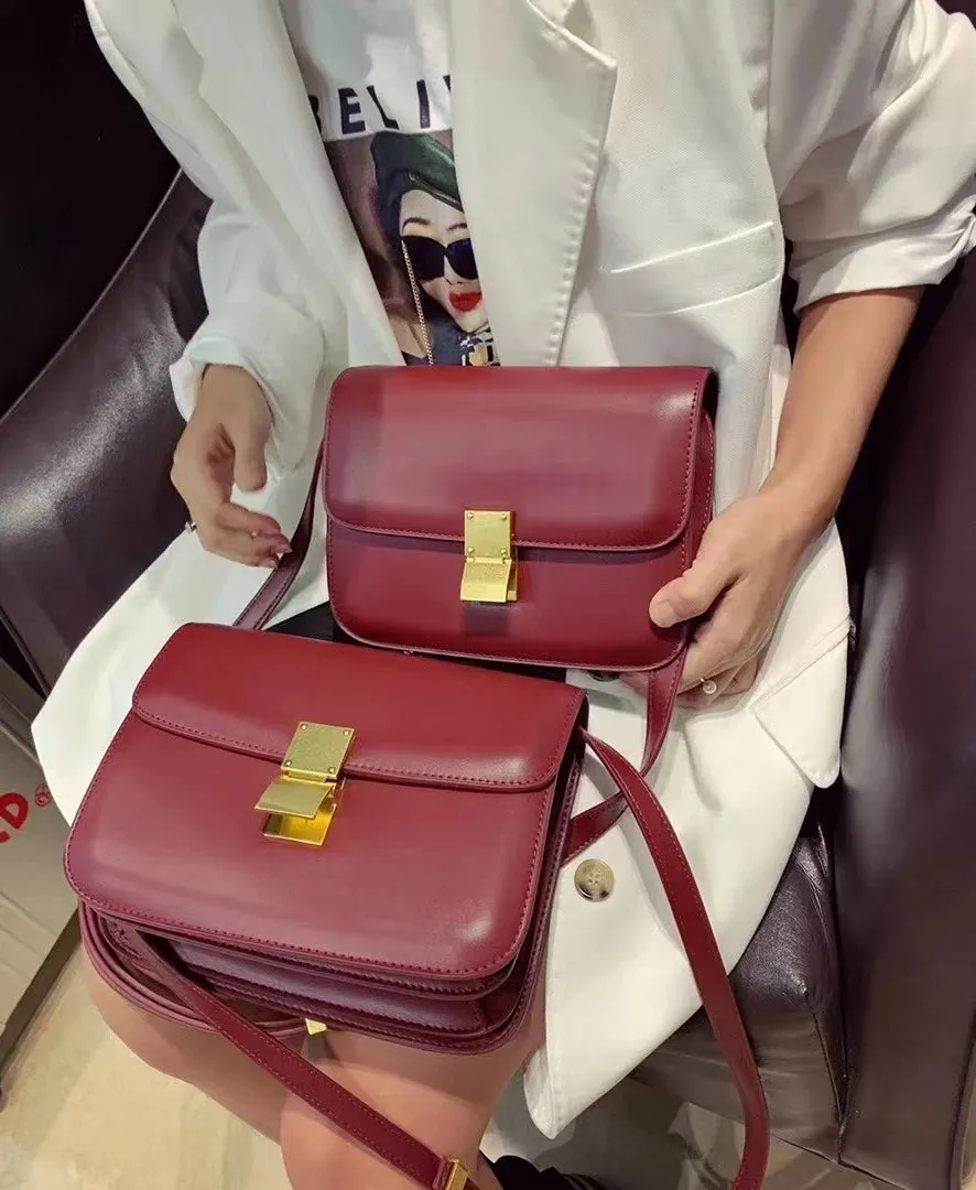 Women’s Genuine Leather Shoulder Bag Trend Brand Small Square Bags Luxury Designer Handbag Fashion Messenger BagsTofu Bags