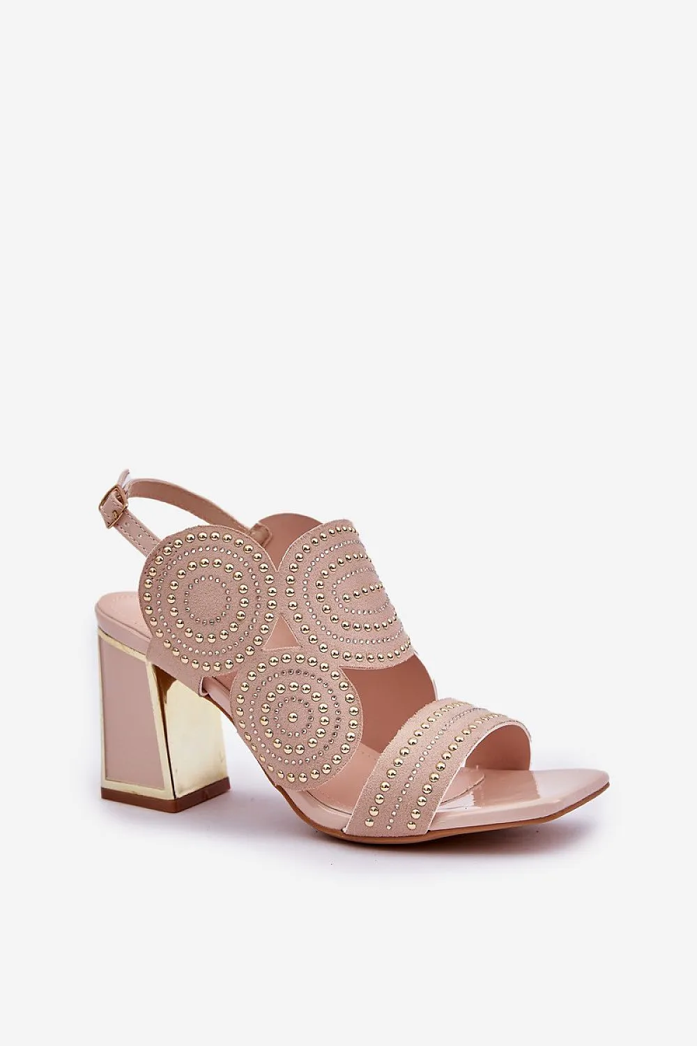 Women's heel sandals made of eco suede