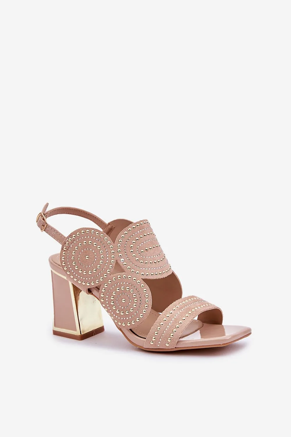 Women's heel sandals made of eco suede