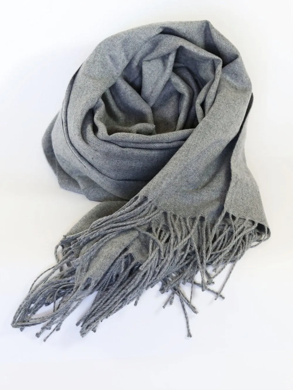 Womens Luxury Cashmere Scarf - Grey Skies