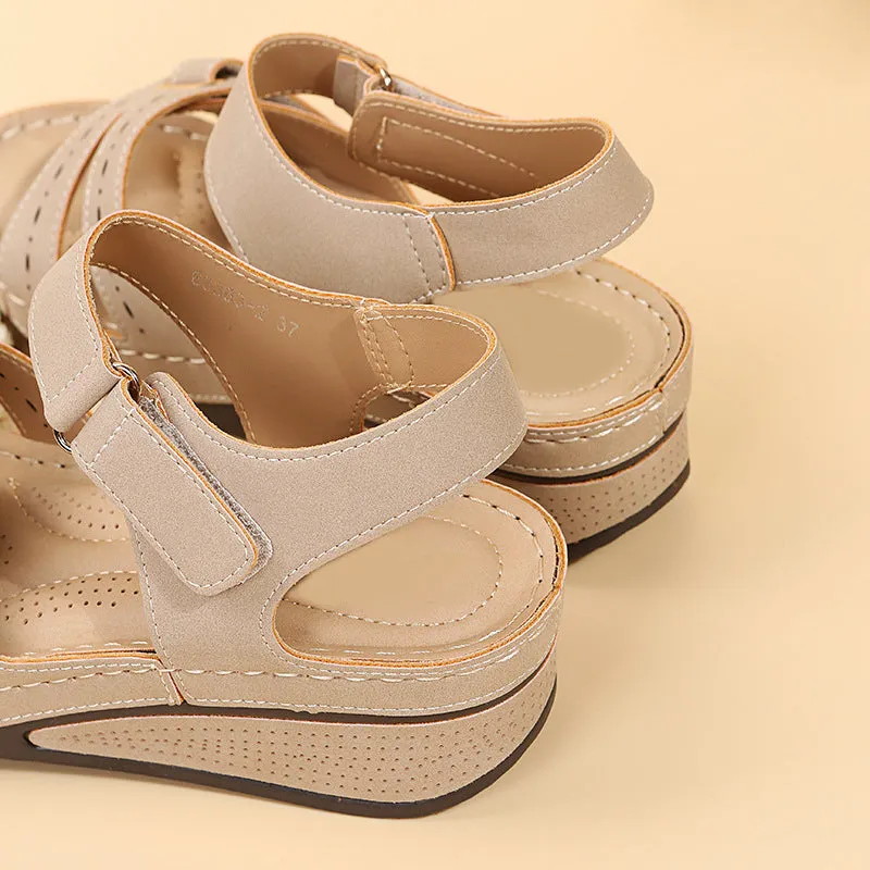 Women's Open Toe Summer Vacation Velcro Roman Sandals