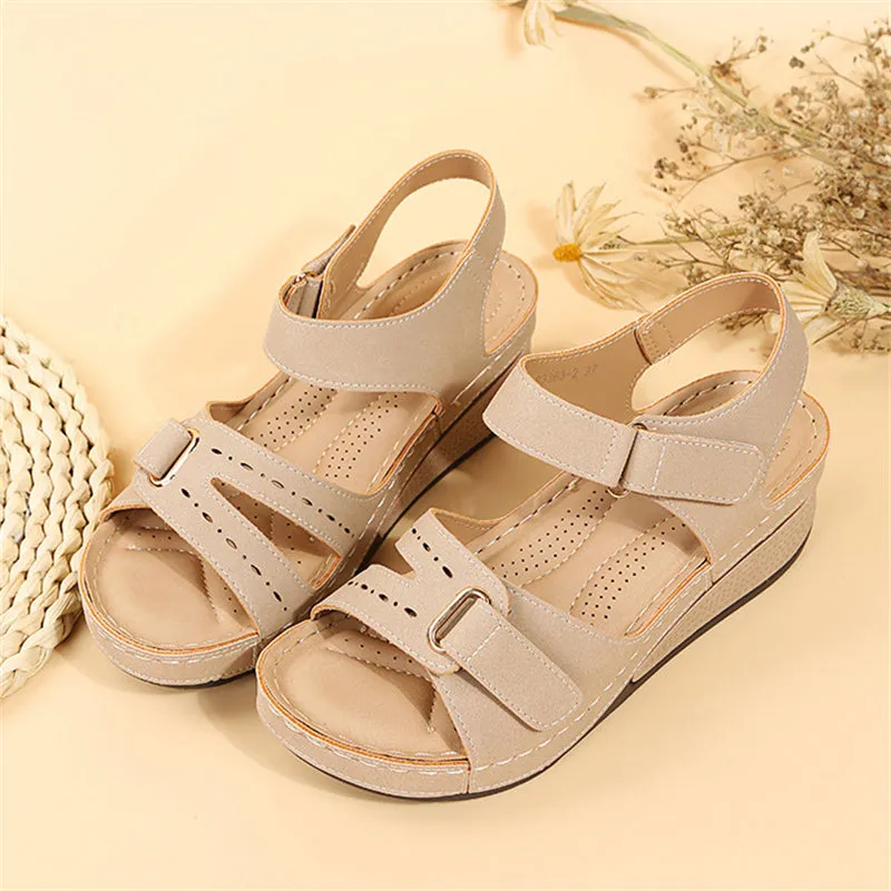 Women's Open Toe Summer Vacation Velcro Roman Sandals