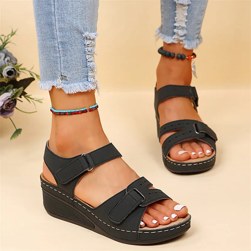 Women's Open Toe Summer Vacation Velcro Roman Sandals