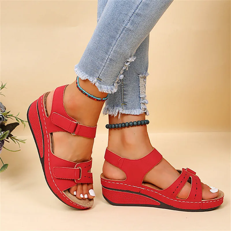 Women's Open Toe Summer Vacation Velcro Roman Sandals