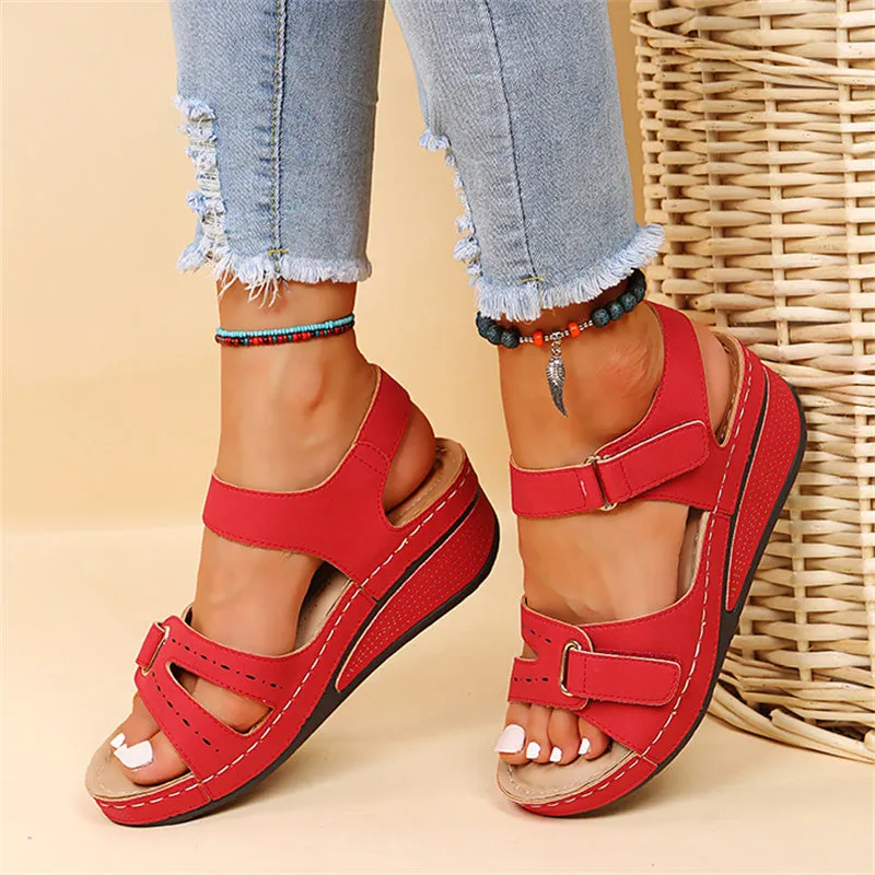 Women's Open Toe Summer Vacation Velcro Roman Sandals