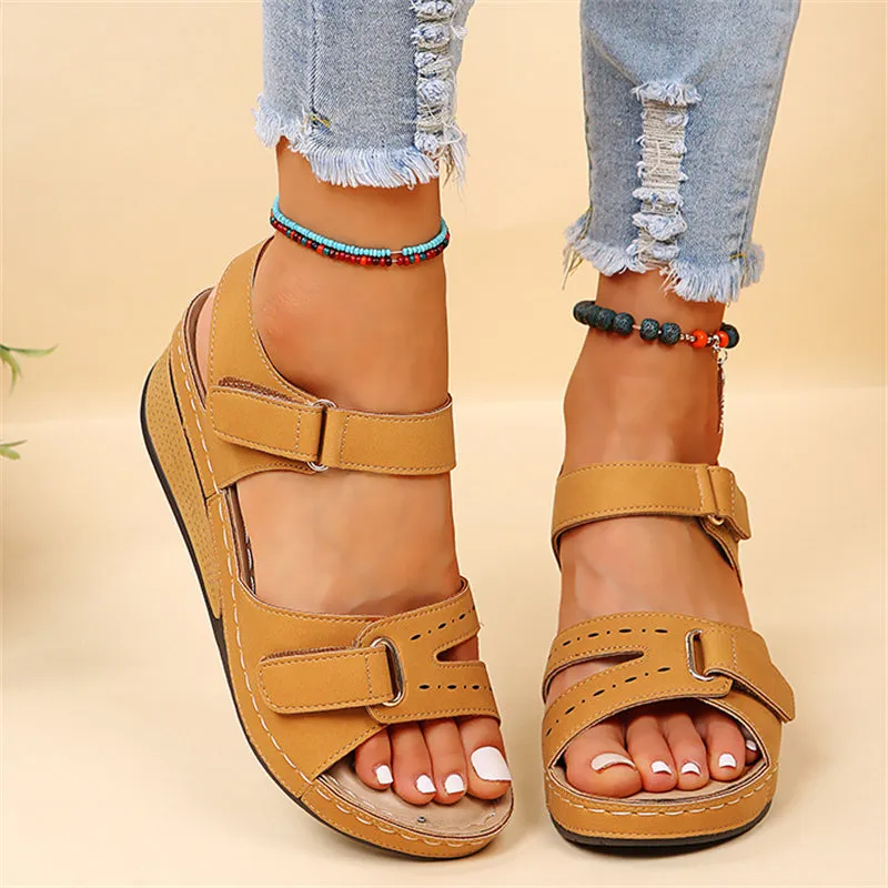 Women's Open Toe Summer Vacation Velcro Roman Sandals