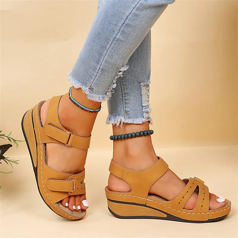 Women's Open Toe Summer Vacation Velcro Roman Sandals