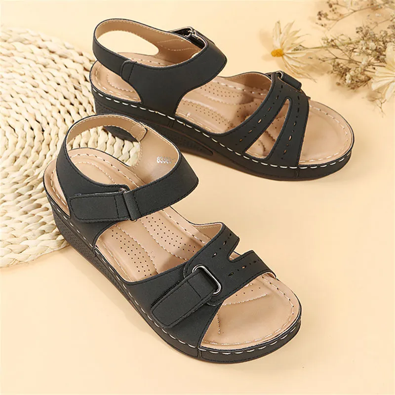 Women's Open Toe Summer Vacation Velcro Roman Sandals
