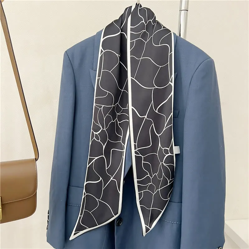 Women's Silky Printed Skinny Scarf
