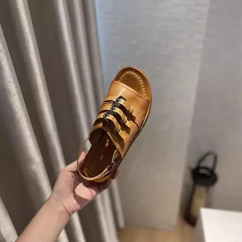Women's Versatile Vintage Open Toe Gladiator Sandals