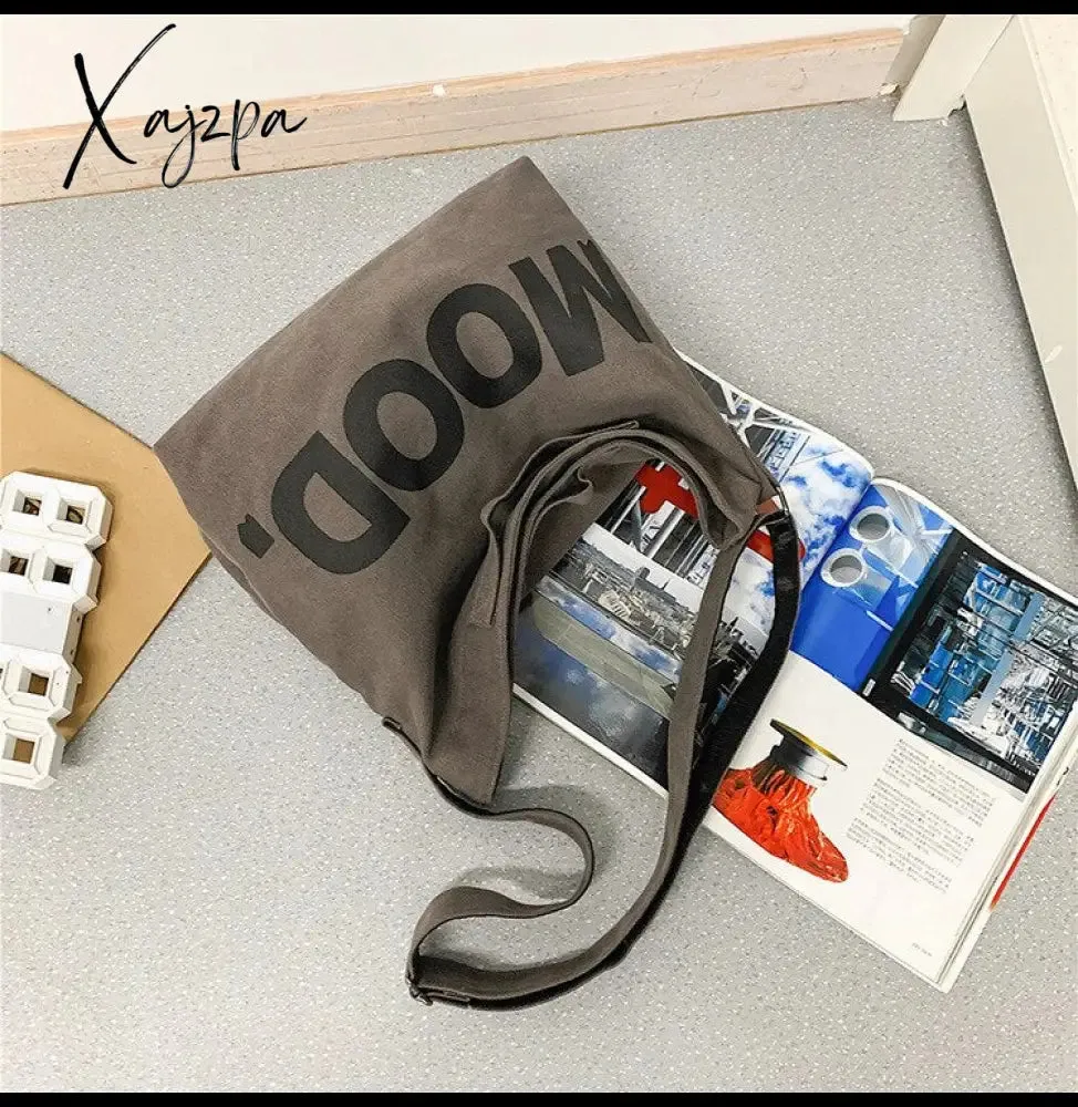 Xajzpa - Canvas Women Messenger Bag Female Art Vintage Big Shoulder Satchels Harajuku Fashion Hip Hop Large Student Crossbody School Bag