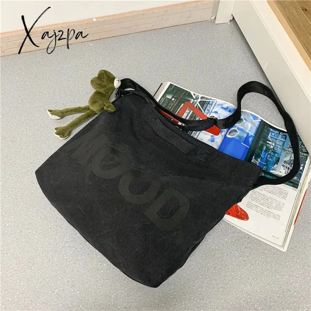 Xajzpa - Canvas Women Messenger Bag Female Art Vintage Big Shoulder Satchels Harajuku Fashion Hip Hop Large Student Crossbody School Bag