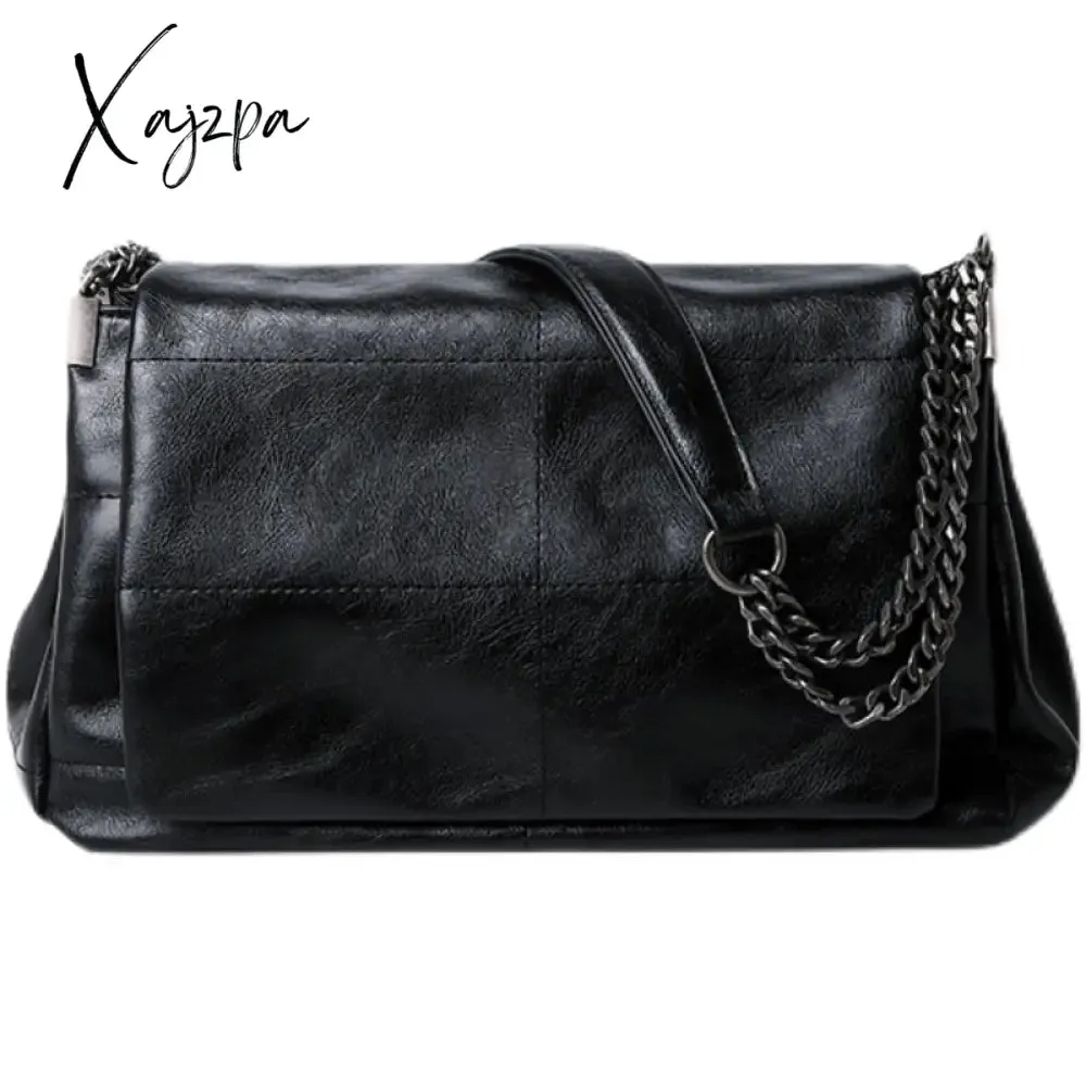 Xajzpa - High Quality Women Pu Leather Shoulder Bag Fashion Designer Ladies Messenger Bags New Luxury Female Large Capacity Crossbody Bag