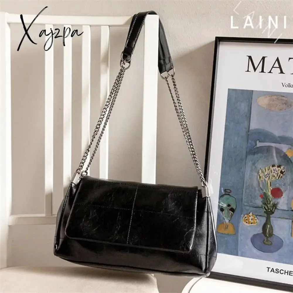 Xajzpa - High Quality Women Pu Leather Shoulder Bag Fashion Designer Ladies Messenger Bags New Luxury Female Large Capacity Crossbody Bag