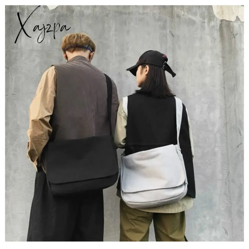 Xajzpa - Japanese Canvas Shoulder Crossbody Bag for Women Cotton Cloth Student Satchels Unisex Cross Body Large Woman Messenger Bags