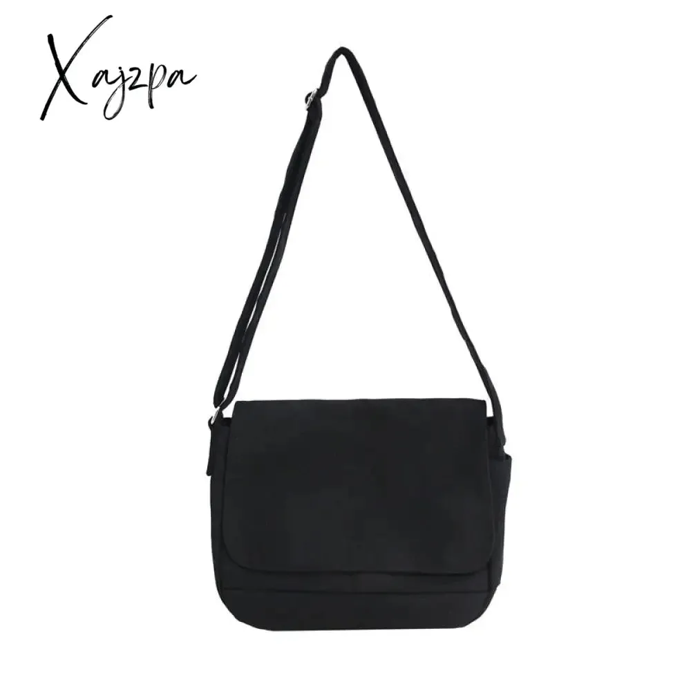 Xajzpa - Japanese Canvas Shoulder Crossbody Bag for Women Cotton Cloth Student Satchels Unisex Cross Body Large Woman Messenger Bags