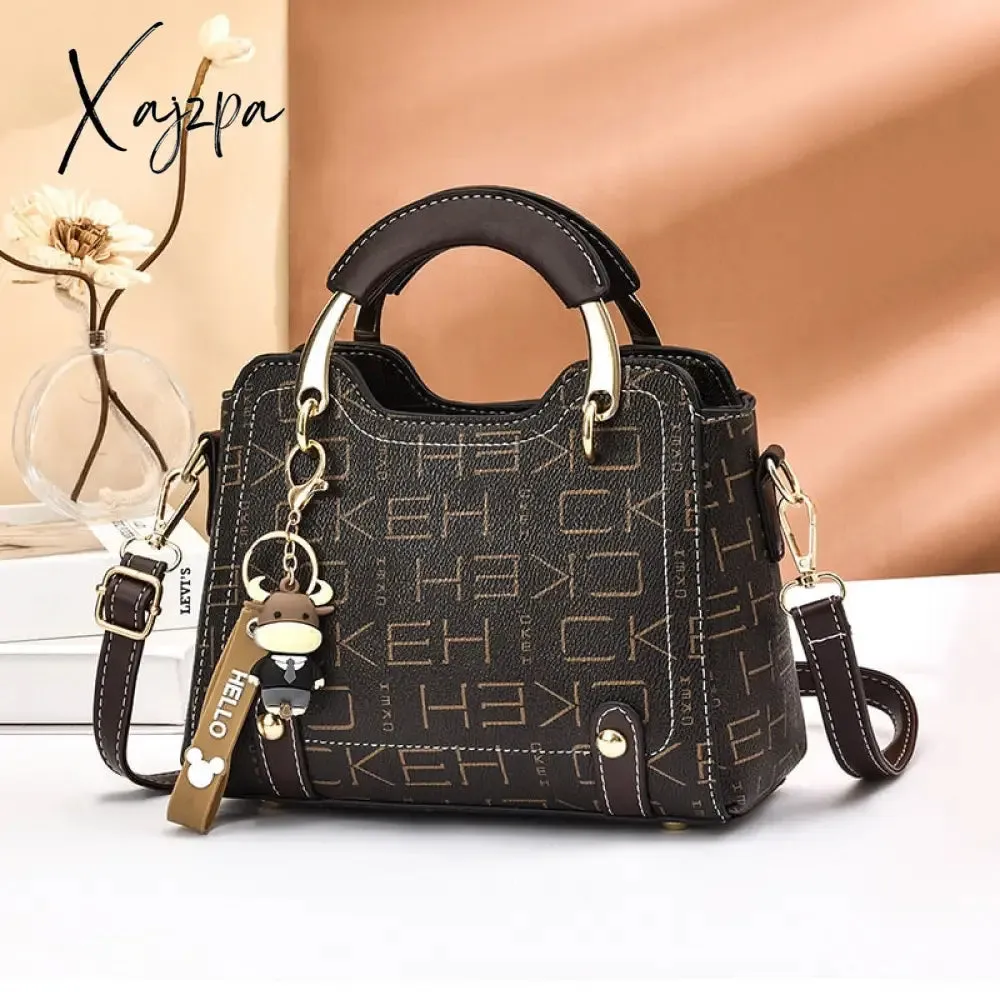 Xajzpa - New Fashion Brand Printing Shoulder Bags Designer Small Square Bag Handbag Simple Texture Messenger Bag Designer Women's Bag