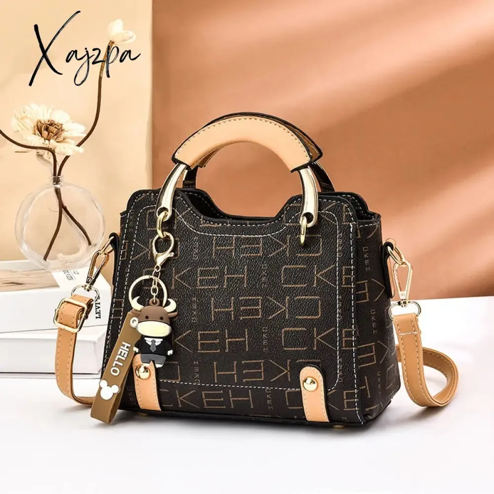 Xajzpa - New Fashion Brand Printing Shoulder Bags Designer Small Square Bag Handbag Simple Texture Messenger Bag Designer Women's Bag
