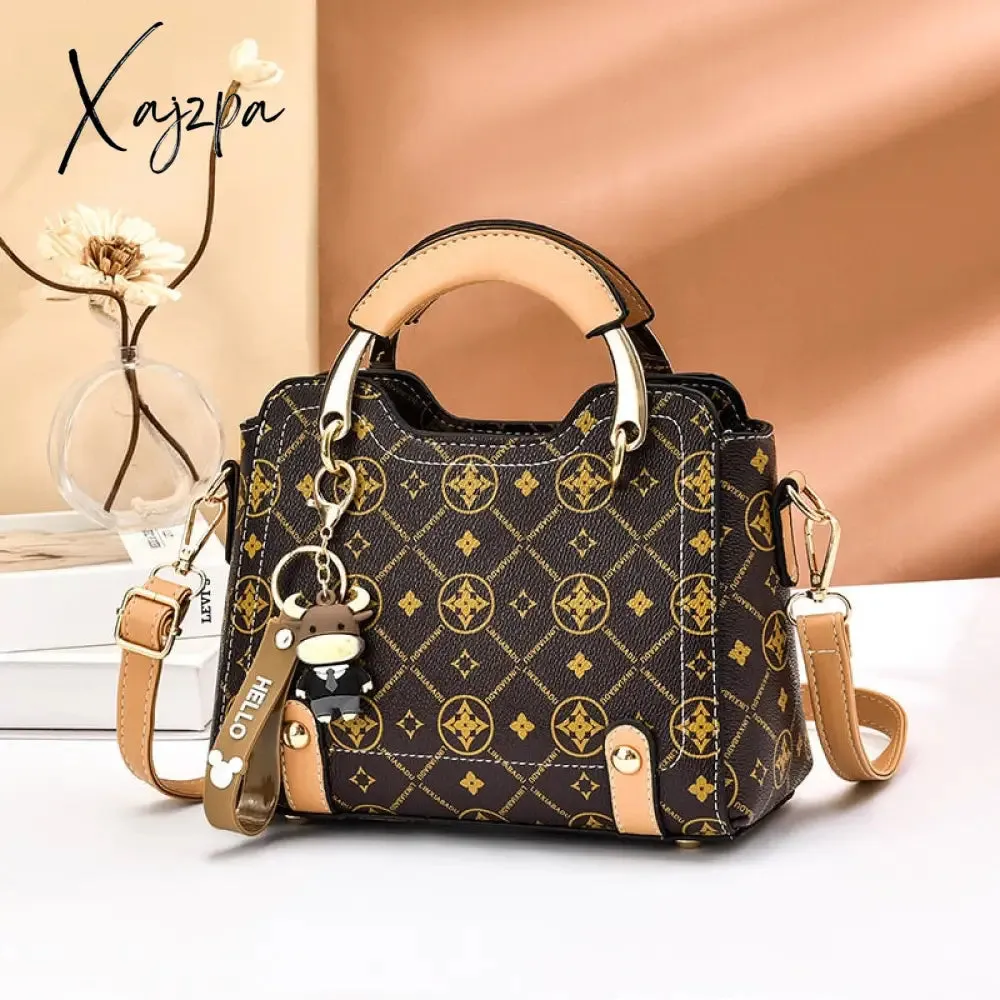 Xajzpa - New Fashion Brand Printing Shoulder Bags Designer Small Square Bag Handbag Simple Texture Messenger Bag Designer Women's Bag