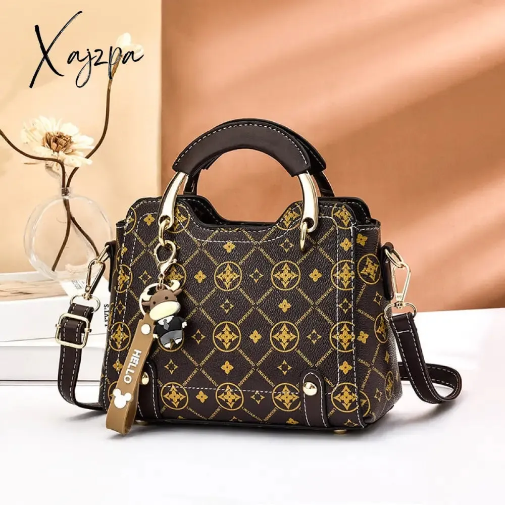 Xajzpa - New Fashion Brand Printing Shoulder Bags Designer Small Square Bag Handbag Simple Texture Messenger Bag Designer Women's Bag