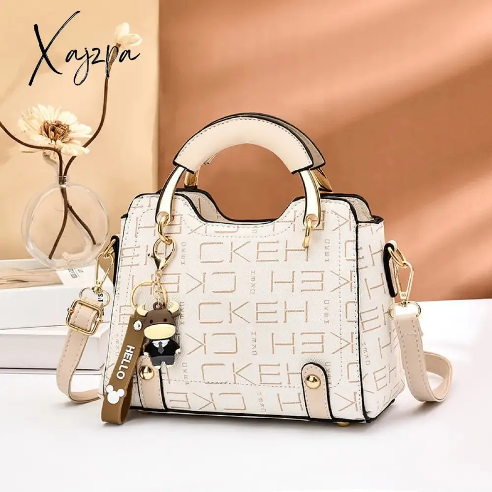 Xajzpa - New Fashion Brand Printing Shoulder Bags Designer Small Square Bag Handbag Simple Texture Messenger Bag Designer Women's Bag