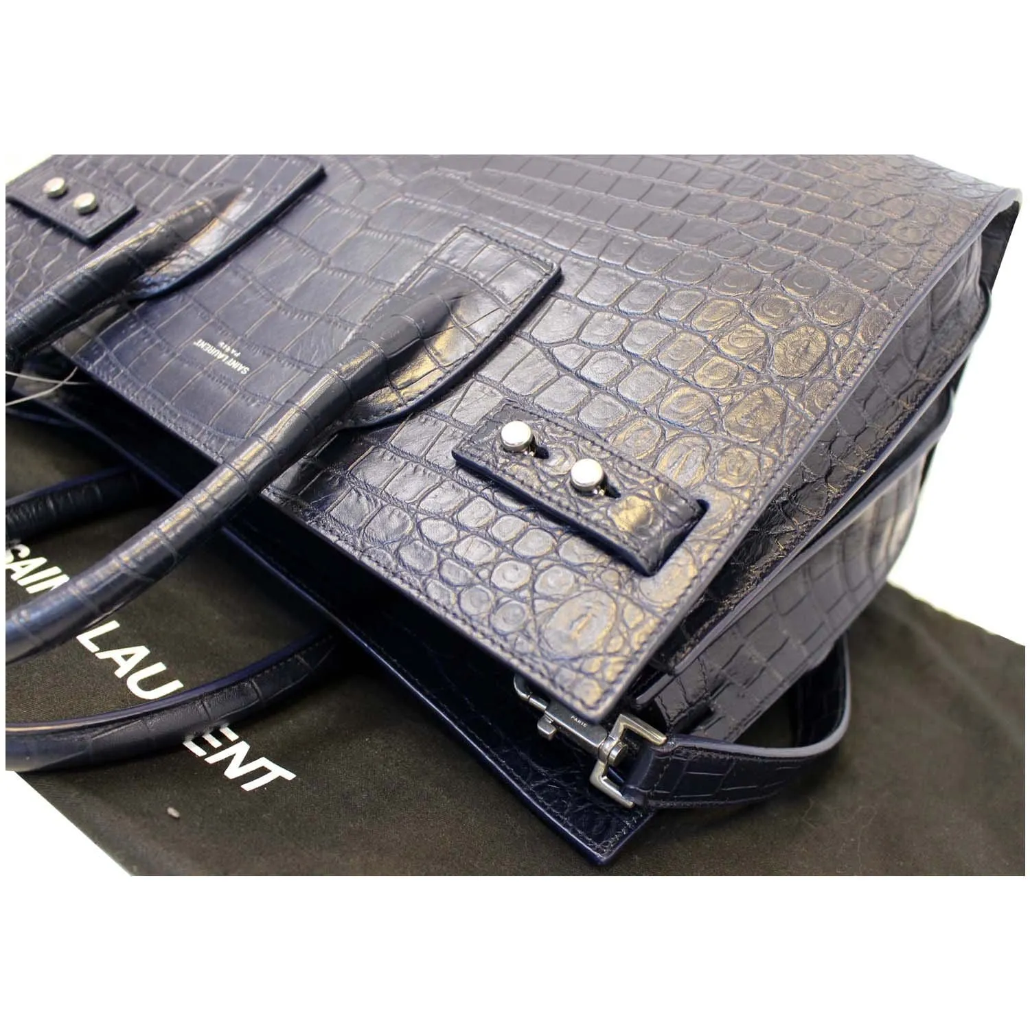 YVES SAINT LAURENT Sac de Jour Small Crocodile-Embossed Satchel Bag