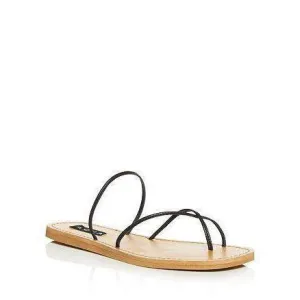 Zeus Leather Open Toe Strappy Sandals Black