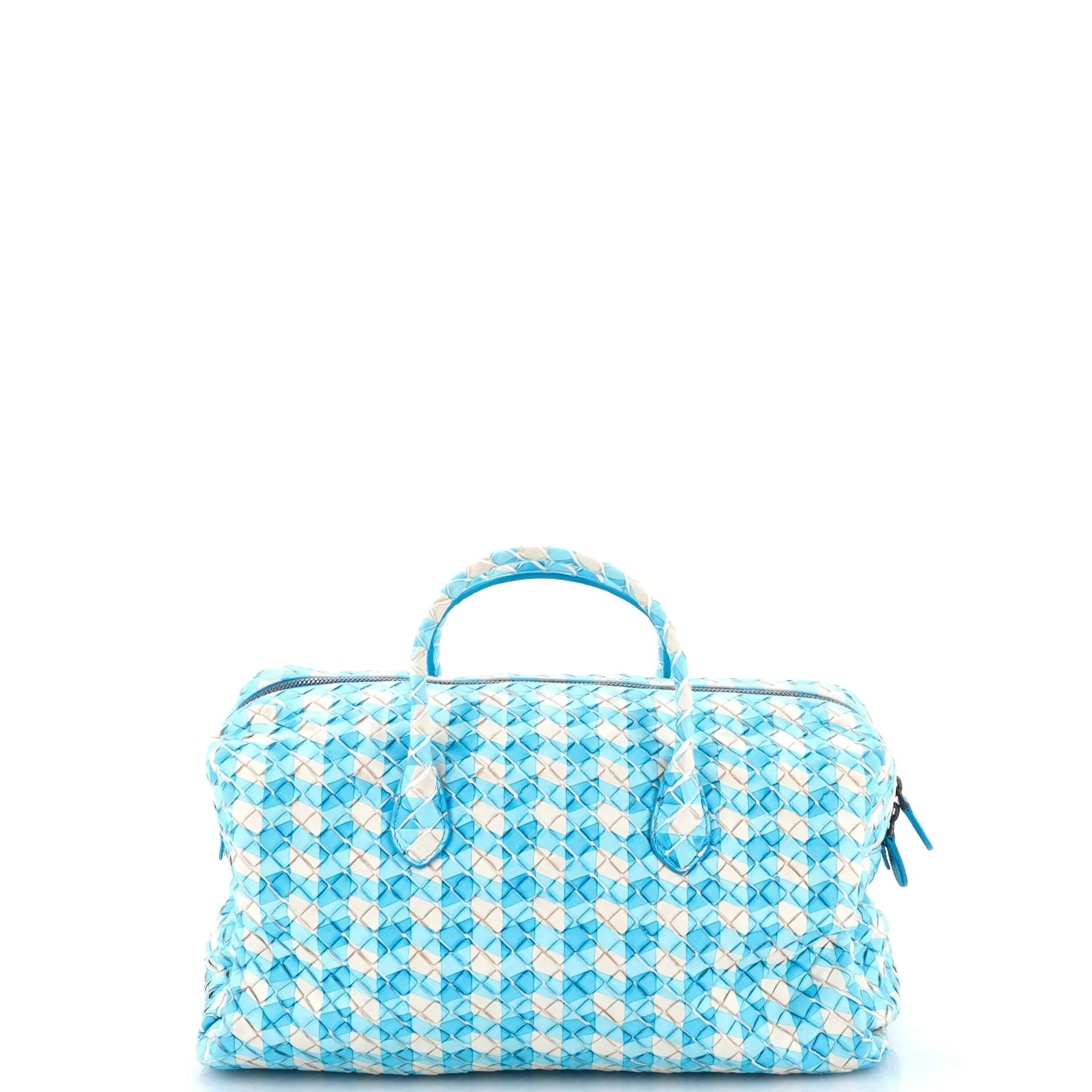 Zip Satchel Printed Intrecciato Nappa Medium