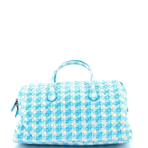 Zip Satchel Printed Intrecciato Nappa Medium
